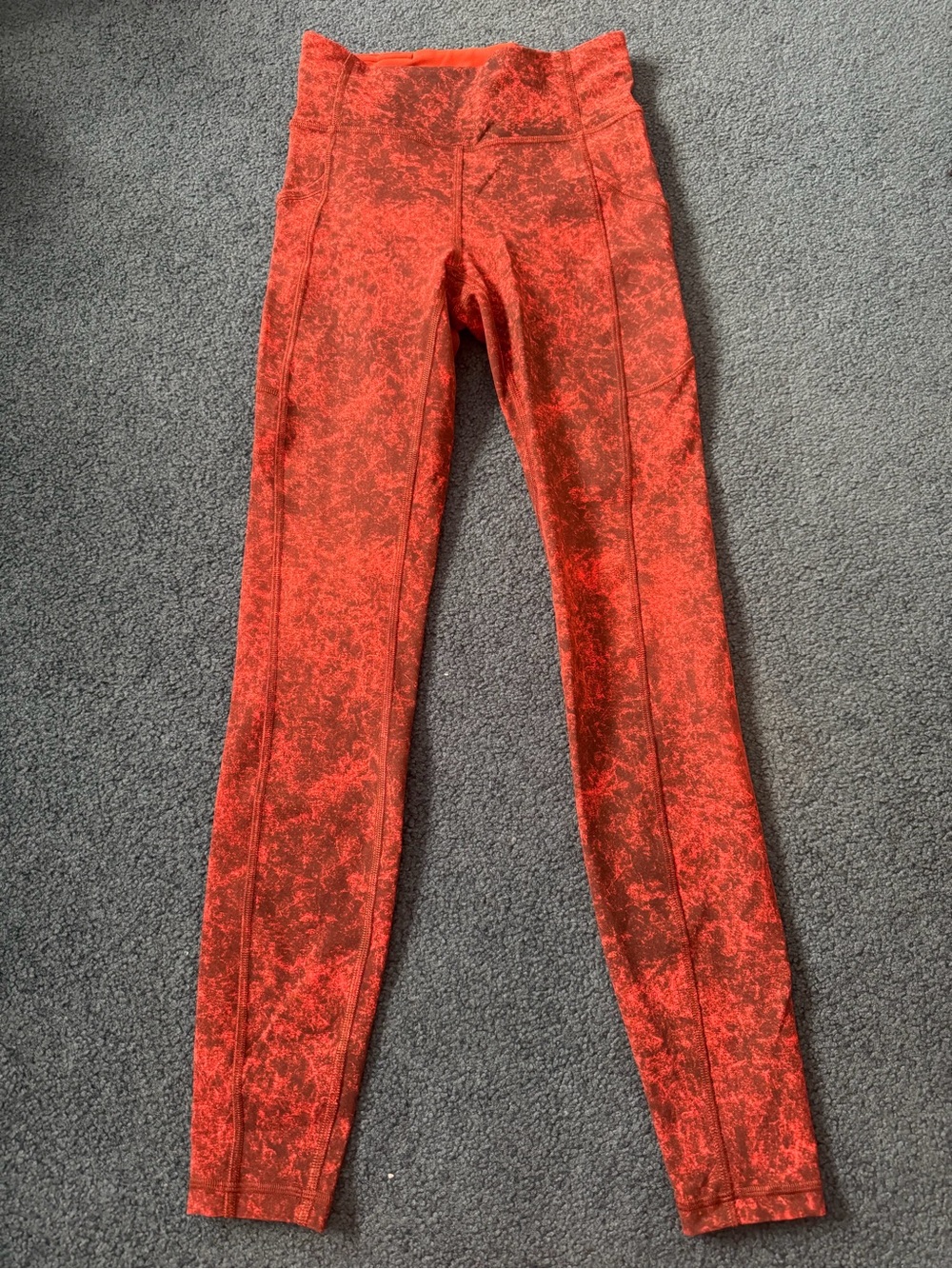 lululemon athletica Red Marbled Leggings